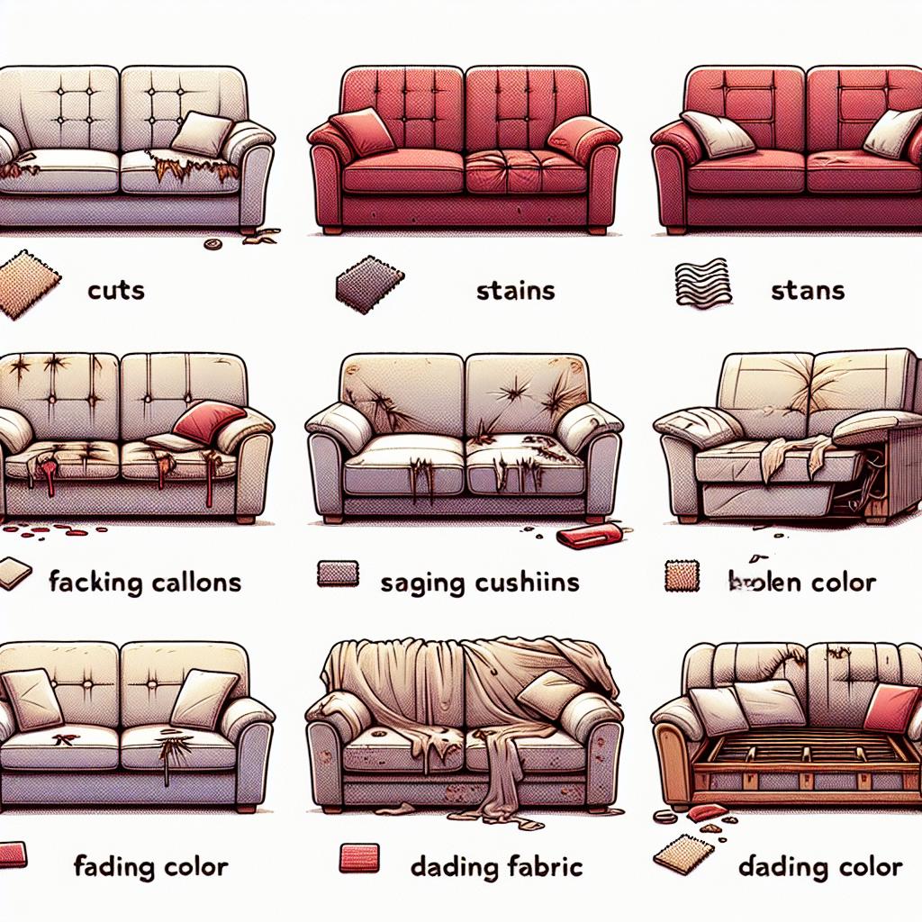 Jak identifikovat typ poškození gauče
