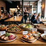 Bufet Praha: Skvělé jídlo bez čekání, které vás dostane 5 a stylish buffet spread in a modern Prague bistro