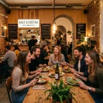 Veganská restaurace Chutnej v Praze plná spokojených hostů