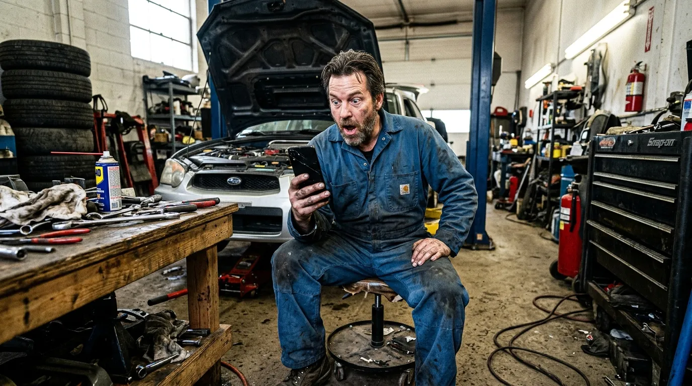 Jak propagovat autoservisy na Facebook a přestat pálit peníze za neúčinnou reklamu 2 Mechanik opravující auto v autoservisu jako ilustrace úspěšné propagace na Facebooku