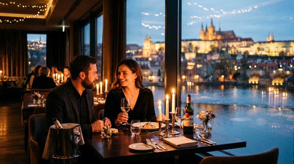 Kam v Praze na rande 2 Romantická večeře v Praze při svíčkách s výhledem na hrad