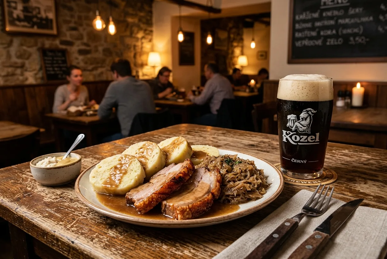 Praze.cz: 17 drsných pravd o Praze, které vám turistické průvodce neřeknou 2 Skupina turistů si vychutnává tradiční českou kuchyni v zapadlé autentické restauraci na Praze 1 - detail